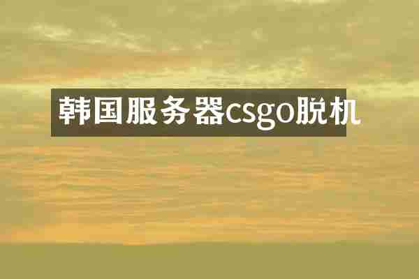 韩国服务器csgo脱机