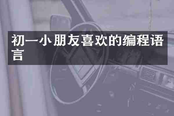 初一小朋友喜欢的编程语言