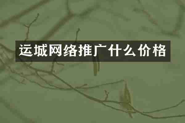 运城网络推广什么价格