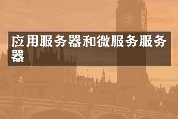 应用服务器和微服务服务器