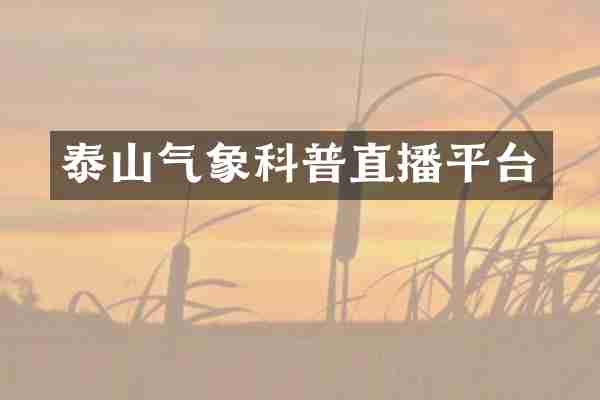 泰山气象科普直播平台