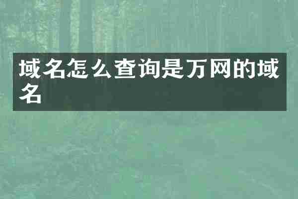 域名怎么查询是万网的域名