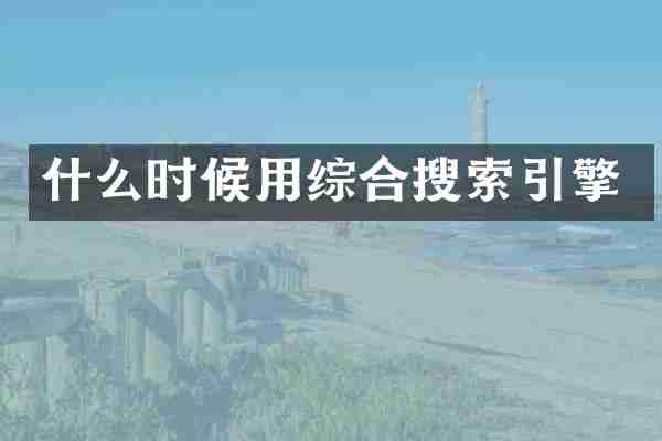 什么时候用综合搜索引擎