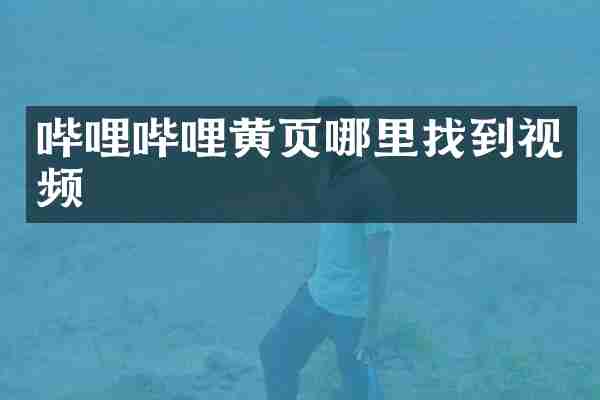 哔哩哔哩黄页哪里找到视频