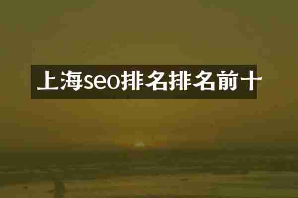 上海seo排名排名前十