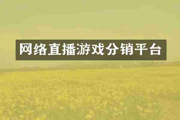 网络直播游戏分销平台