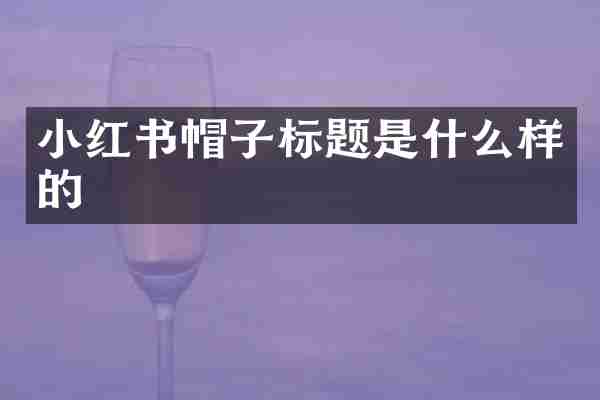 小红书帽子标题是什么样的