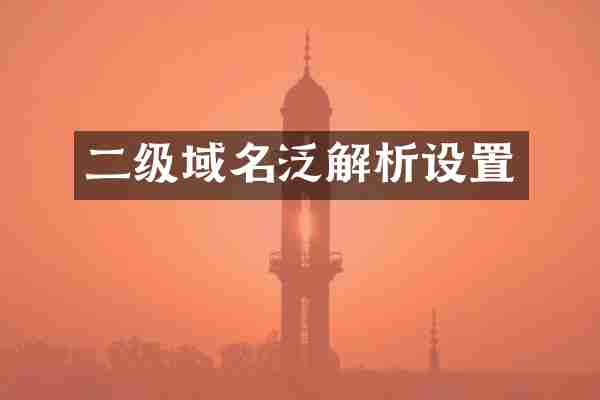 二级域名泛解析设置