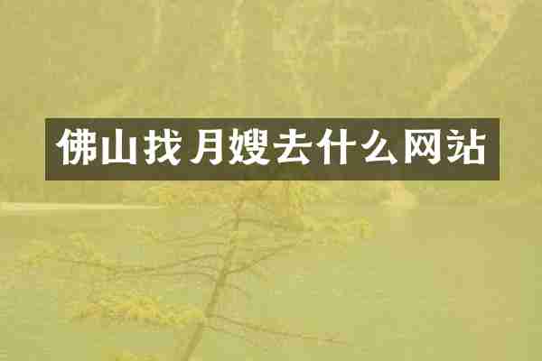 佛山找月嫂去什么网站
