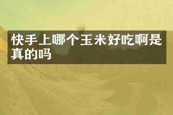 快手上哪个玉米好吃啊是真的吗