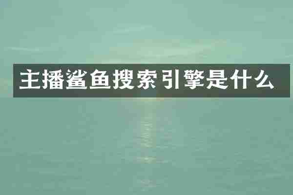 主播鲨鱼搜索引擎是什么