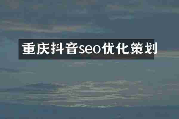 重庆抖音seo优化策划