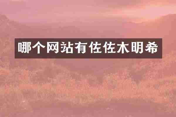 哪个网站有佐佐木明希