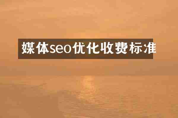 媒体seo优化收费标准