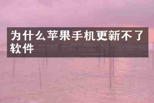 为什么苹果手机更新不了软件