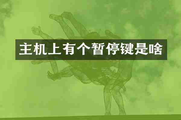 主机上有个暂停键是啥