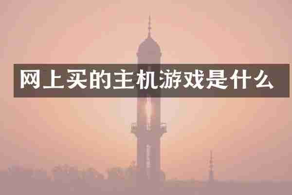 网上买的主机游戏是什么