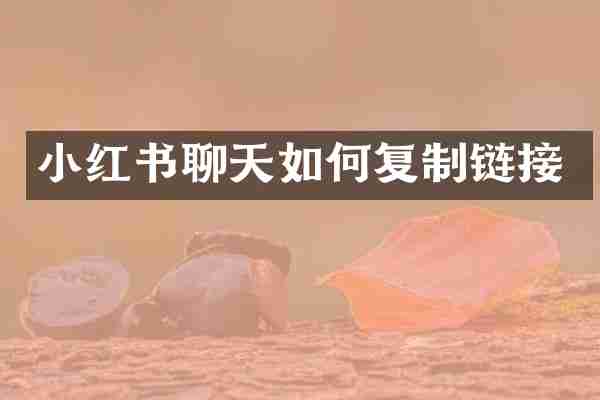 小红书聊天如何复制链接