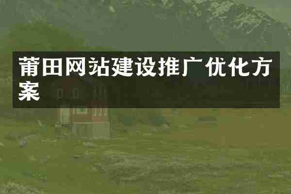 莆田网站建设推广优化方案