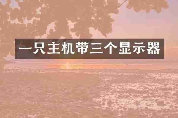 一只主机带三个显示器