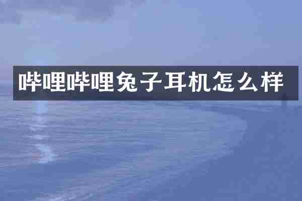 哔哩哔哩兔子耳机怎么样