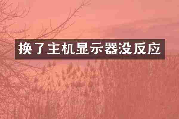 换了主机显示器没反应