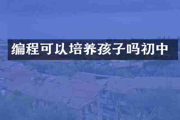 编程可以培养孩子吗初中