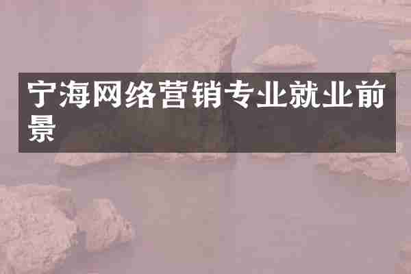 宁海网络营销专业就业前景