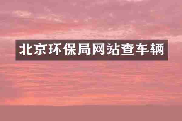 北京环保局网站查车辆