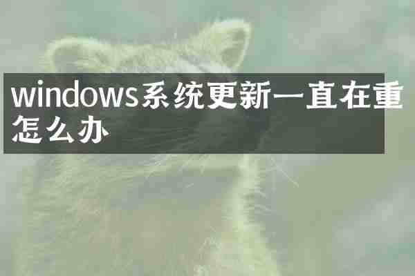 windows系统更新一直在重启怎么办