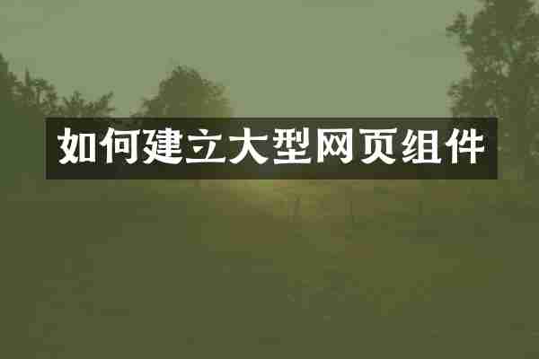 如何建立大型网页组件