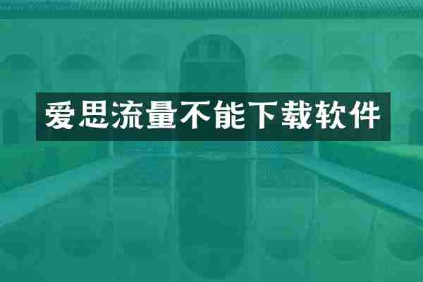 爱思流量不能下载软件