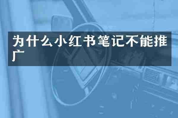 为什么小红书笔记不能推广