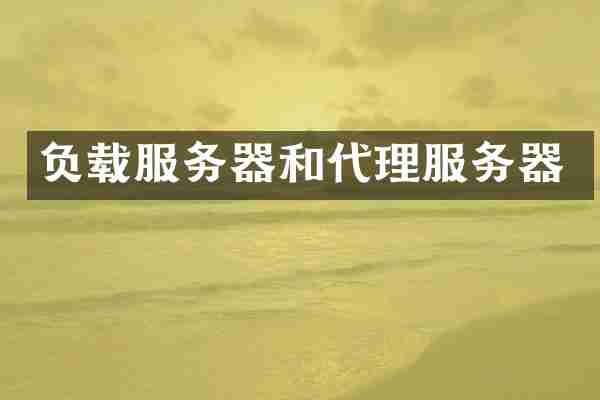 负载服务器和代理服务器