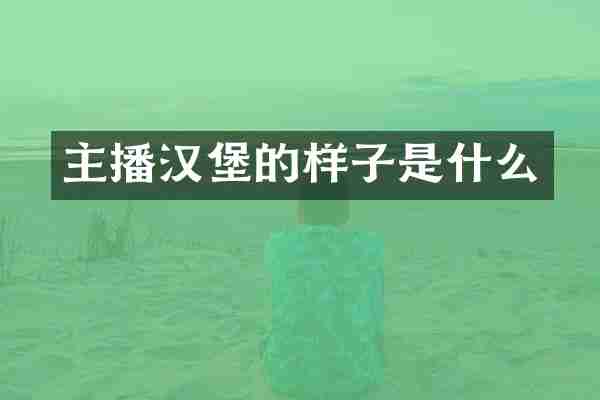主播汉堡的样子是什么
