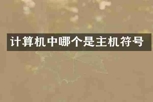 计算机中哪个是主机符号