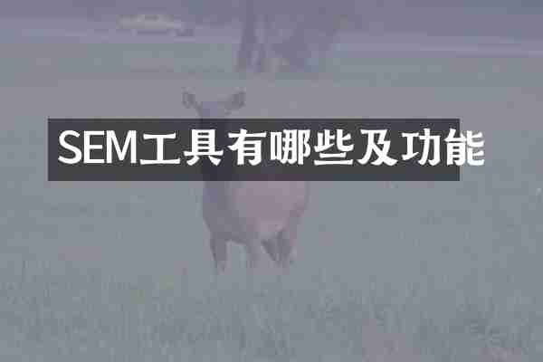 SEM工具有哪些及功能