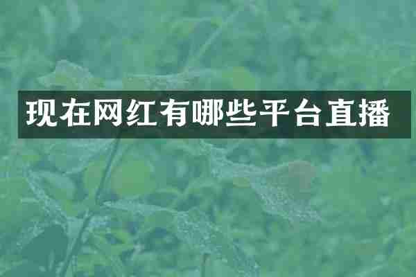 现在网红有哪些平台直播