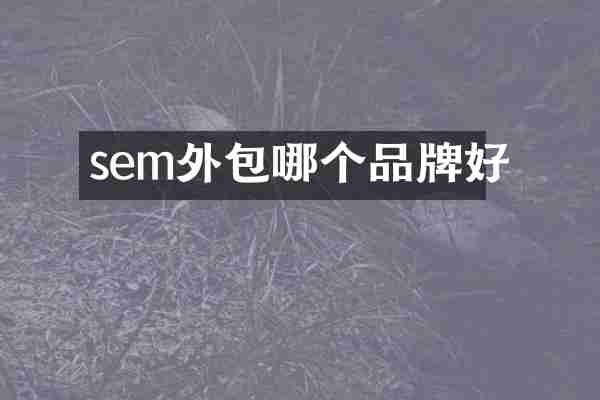 sem外包哪个品牌好