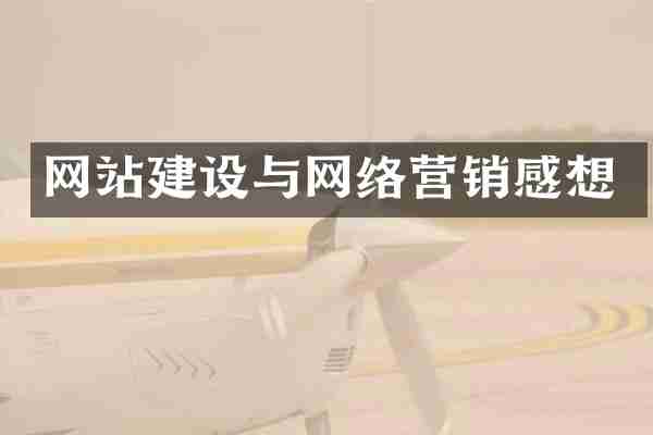 网站建设与网络营销感想