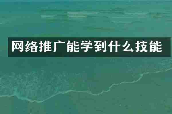 网络推广能学到什么技能