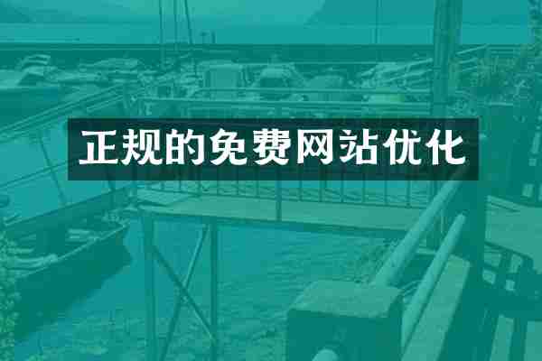 正规的免费网站优化