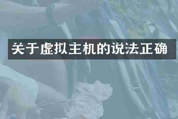 关于虚拟主机的说法正确