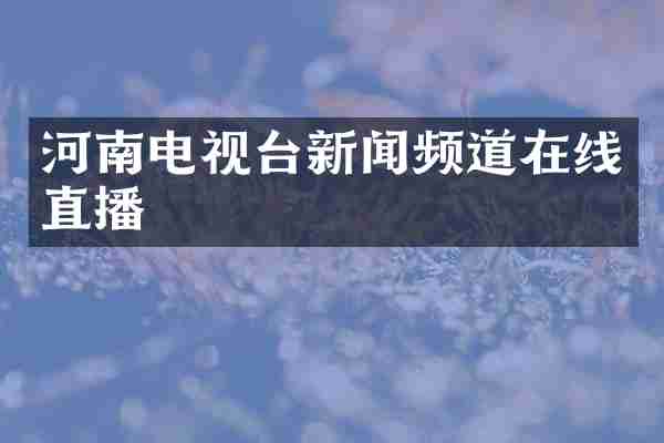 河南电视台新闻频道在线直播