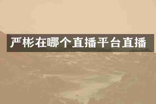 严彬在哪个直播平台直播