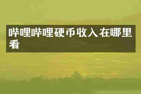 哔哩哔哩硬币收入在哪里看