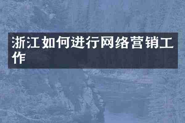 浙江如何进行网络营销工作