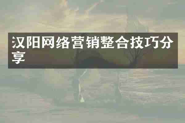 汉阳网络营销整合技巧分享