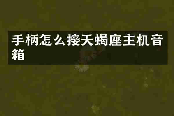 手柄怎么接天蝎座主机音箱