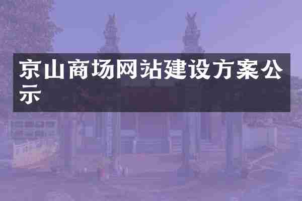 京山商场网站建设方案公示
